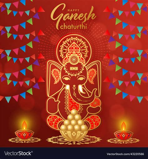 Happy Ganesh Chaturthi Greetings Festival Vector Image