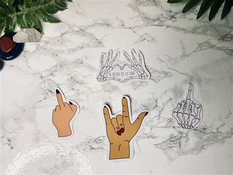 Middle Finger Stickers Skeleton Stickers Die Cut Stickers Water ...