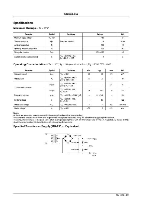 Stk Datasheet Pages Sanyo Af Power Amplifier Split Power