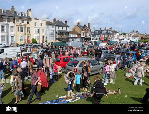 Annual Brocante Antique Market At Walmer Green Deal Kent Uk Stock