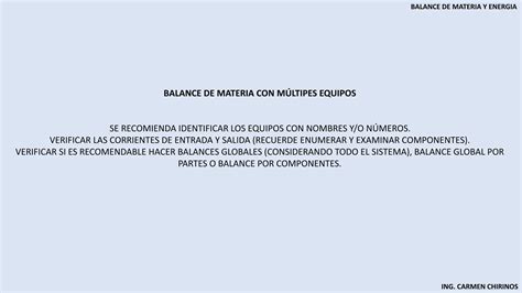 Balance De Materia Y Energ A Calculos Con Ecuaci N General De Balance