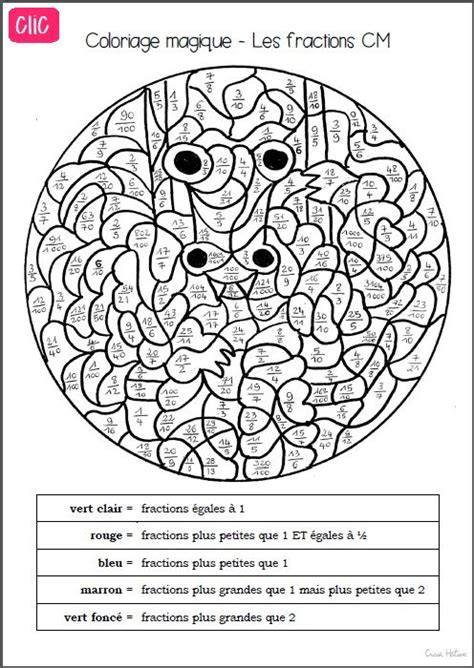 Coloriage Magique Fractions Cm1 Coloriage Magique