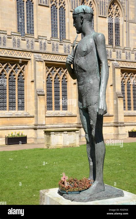 Statue Of St Edmund By Sculptor Elizabeth Frink In The Grounds Of Bury