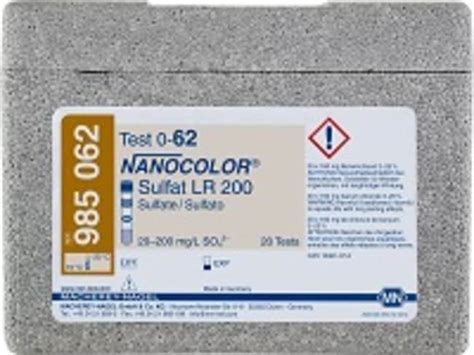 Macherey Nagel Nanocolor Tube Test Analyte Sulfate LR 2000 S 4 2