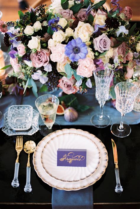 Purple And Blue Wedding Centerpiece Elizabeth Anne Designs The Wedding Blog