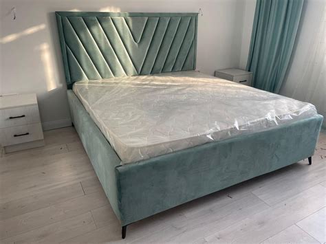 Купить Кровать Алматы жиhаз AZH006, 180x200 см, с матрасом, голубой в ...