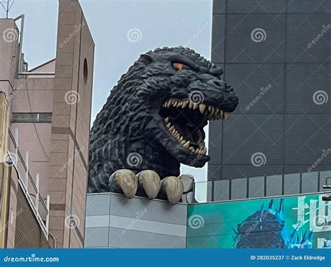 Large Godzilla statue editorial photography. Image of statue - 282035237