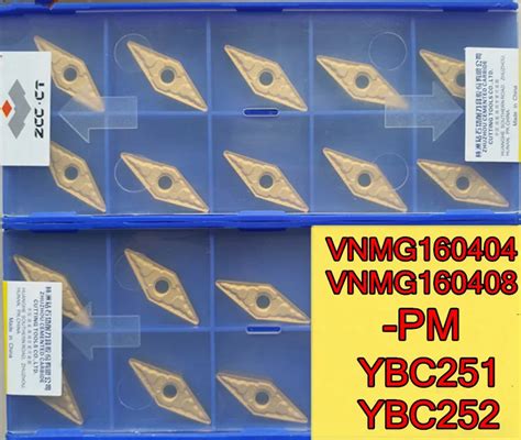 VNMG160404 PM VNMG160408 PM 10pcs Set YBC251 YBC252 ZCC CT CNC Carbide