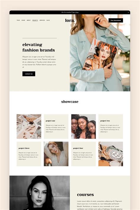 Lora Is A Trendy Squarespace Template For Those Who Want To Stand Out