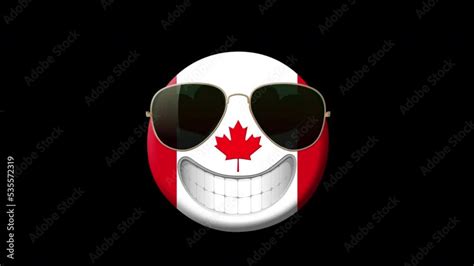 canadaanimation  smiling face  canadian flag sunglasses