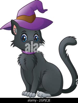 Cute Cartoon Black Cat In A Pumpkin Funny Vector Halloween Illustration