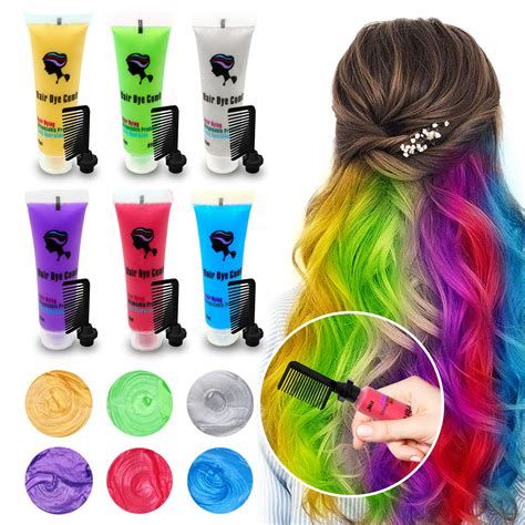 Buy Byhoo 6PCS Temporary Hair Dye for Dark Hair, Hair Chalk for Girls
