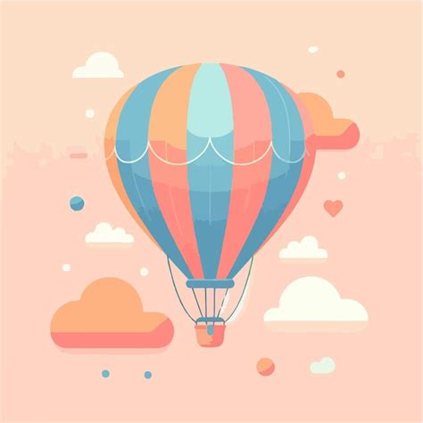 Hot Air Balloon Icon Art Illustration Premium AI Generated Vector
