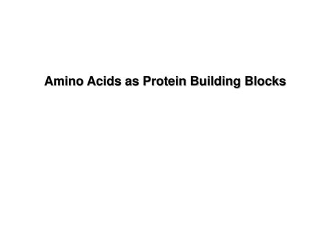 Ppt Amino Acids As Protein Building Blocks Powerpoint Presentation