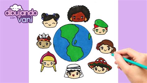 Como Dibujar Dia De La Diversidad Cultural Kawaii Dibujos Faciles Di Diversidad