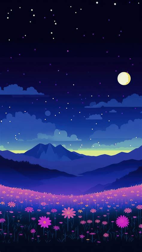 2d is kawaii meadow night | Premium Photo Illustration - rawpixel