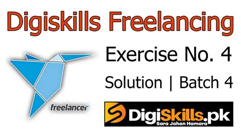 Digiskills Freelancing Exercise No 4 Solution Batch 4 FRL101