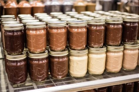 Premium Photo Row Of Filled Hot Chocolate Jars Ready For Shipment
