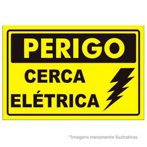 Placa de Advertência para Cerca Elétrica Cuidado Cerca Elétrica Tudo