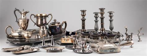 Lot - A collection of electroplated silver items