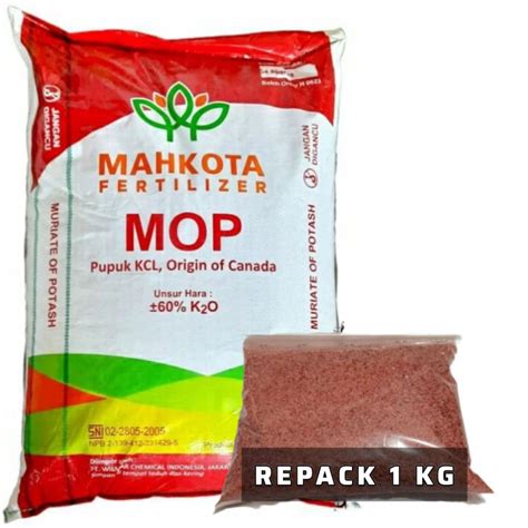 PUPUK KCL MOP MAHKOTA 1 KG MENINGKATKAN HASIL PANEN TANAMAN REPACK