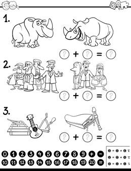 premium vector calculating activity coloring page