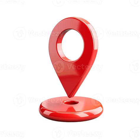 Red location icon 3d style on isolated transparent background 43413275 PNG