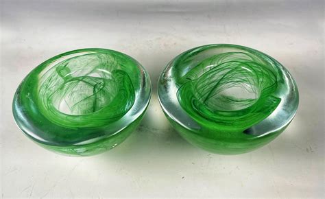 Kosta Boda Atoll Art Glass Green Swirl Votive Candle Holder Etsy