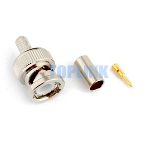 10x BNC Male Plug Crimp RF Coaxial Cable Connector For RG58 LMR195