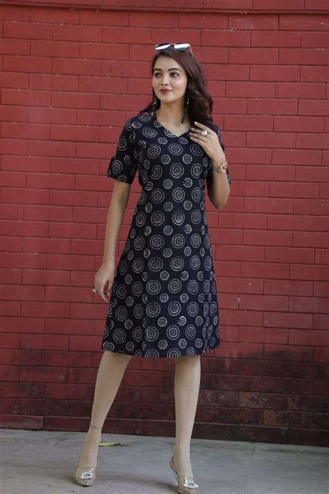 BAGRU HAND PRINTED LONG ONE PIECE ALINE KURTI