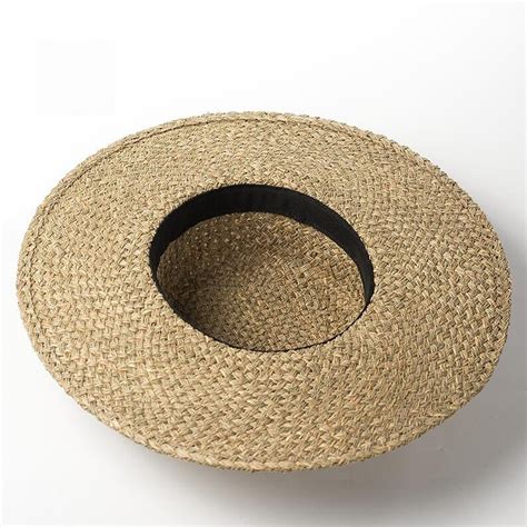 100 Handwoven Natural Seagrass Straw Hat Men Women Hat Panama Straw