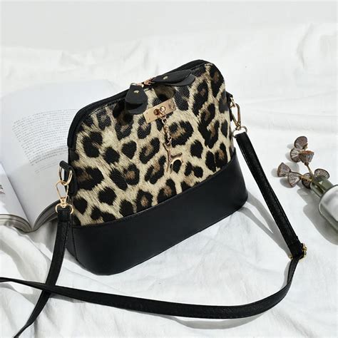 Xiniu Women Handbags Leopard Print Crossbody Bag Fawn Pendant Shell Shoulder Bag Messenger Bags