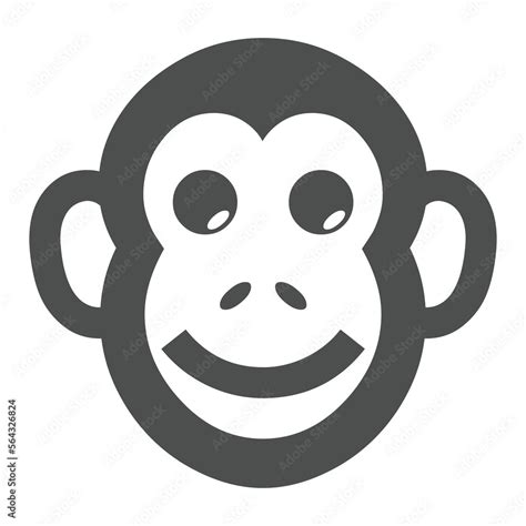 Monkey Face vector flat icon emoji design. Isolated cartoon-styled face ...