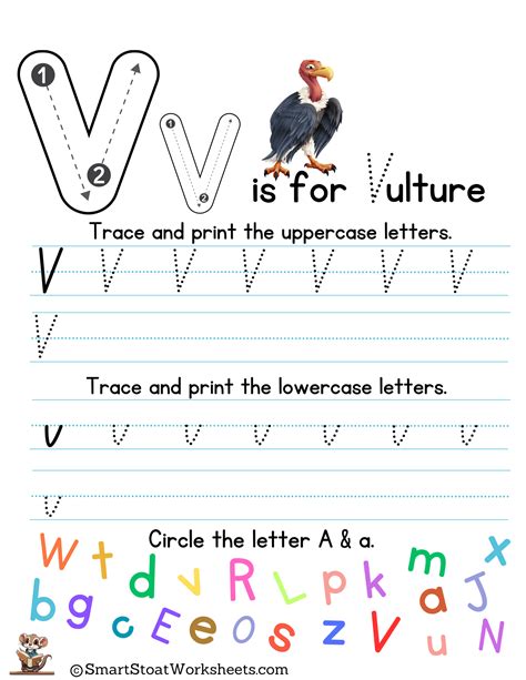 Letter V Writing And Printing Practice Sheets For Kindergarten