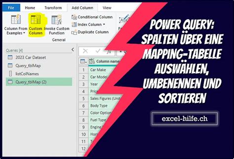 Power Query Spalten Ber Eine Mapping Tabelle Ausw Hlen Umbenennen