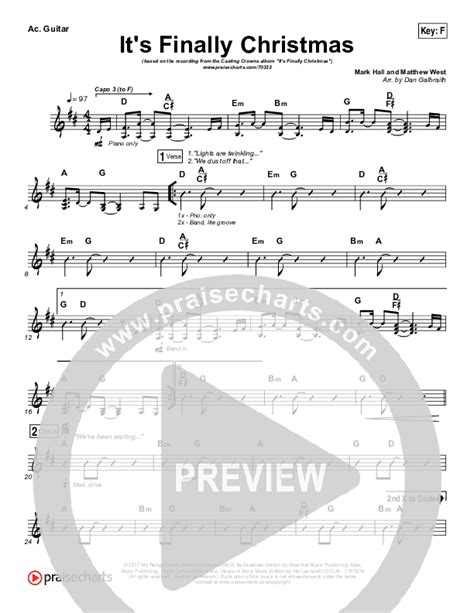 It S Finally Christmas Acoustic Guitar Sheet Music PDF Casting Crowns