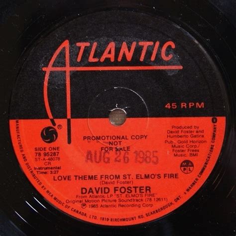 David Foster – Love Theme From St. Elmo's Fire (1985, Vinyl) - Discogs