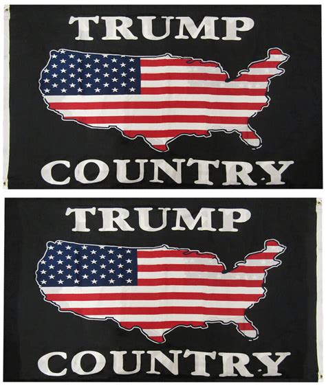 Trump Country Usa Black 100d Woven Poly Nylon Double Sided 3x5 3x5