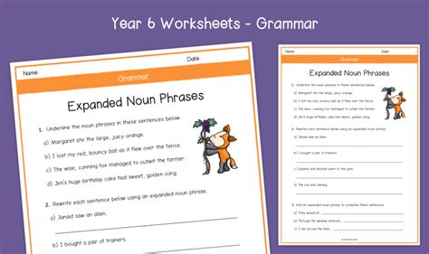 Year 6 Expanded Noun Phrases Worksheets Ks2 Grammar Primary English