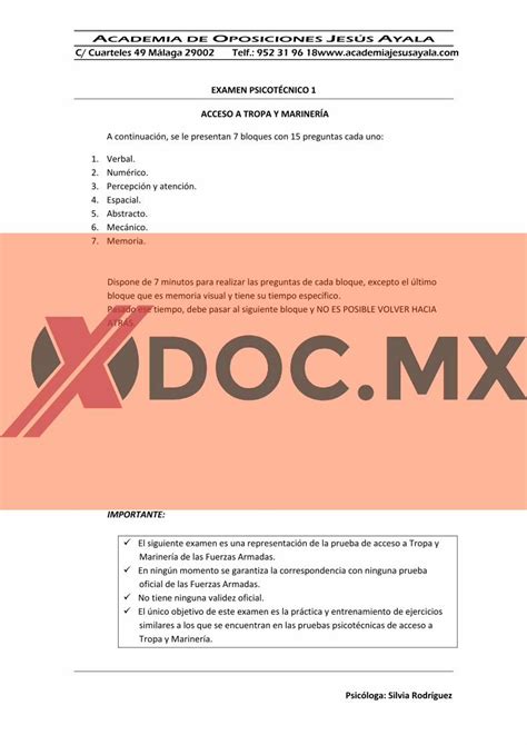 Pdf Examen Psicot Cnico Acceso A Tropa Y Mariner A Dokumen Tips