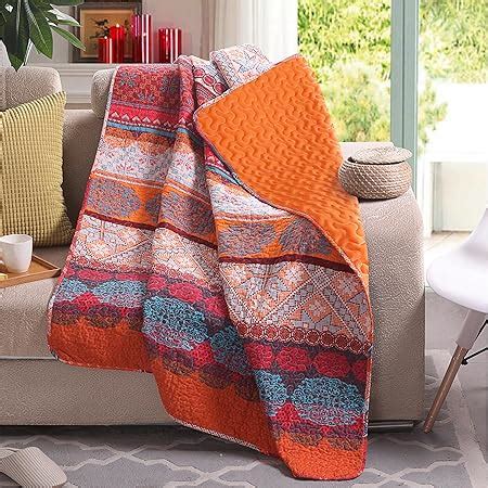 Amazon Exclusivo Mezcla Reversible Microfiber Boho Striped Pattern