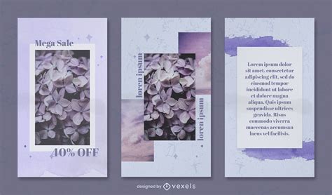 Watercolor Blue And Purple Instagram Story Template Psd Editable Template