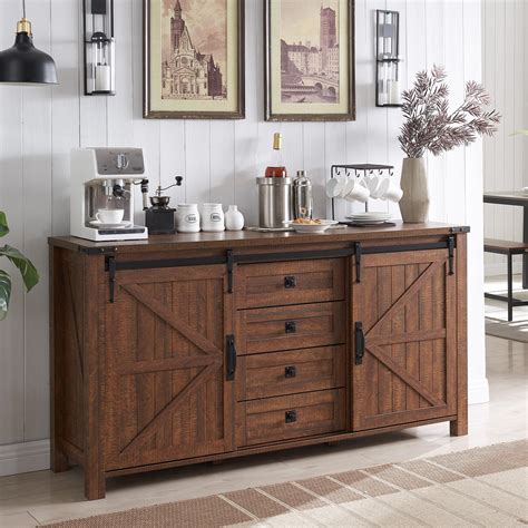 T4tream Farmhouse Sideboard Buffet Cabinet With Storage 60 Large Kitchen Cabinet