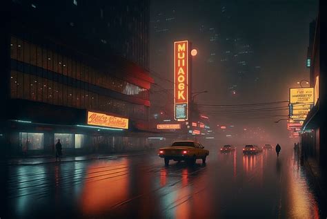 HD Wallpaper AI Art Blade Runner Cyberpunk Noir City Street Rain