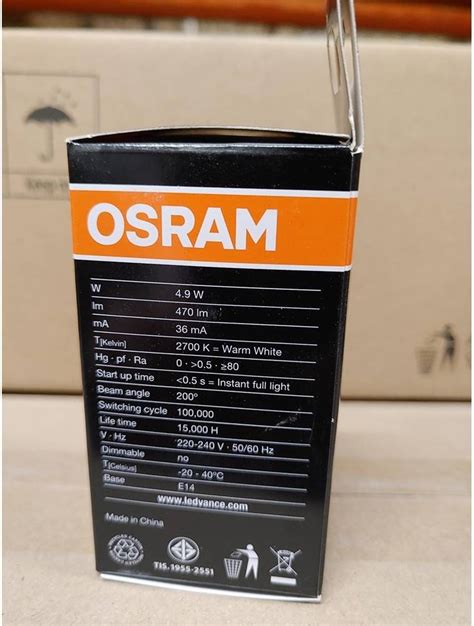 Osram Led Value Classic P Bulb Frosted W Screw Base E