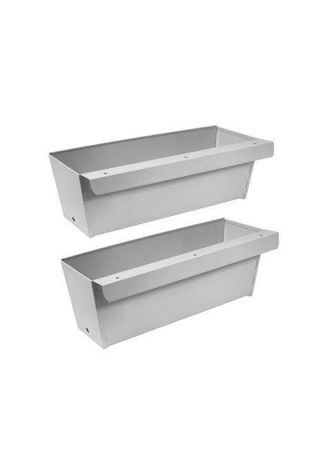 ARTECSIS Lot de 4 Jardinières Balcon Palette Clôture Zinc 36x9x12cm