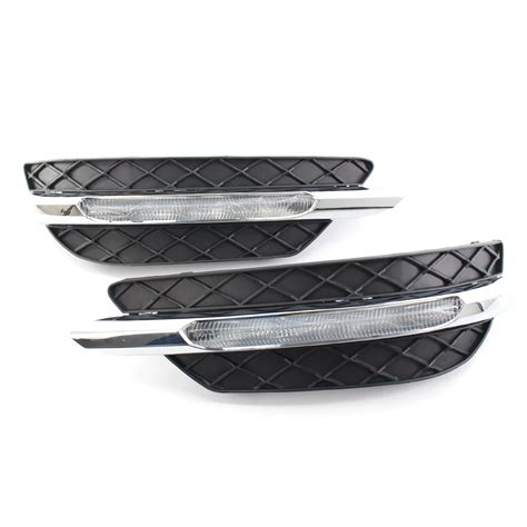 Set Left Right Fog Light Trim Cover Grille Fits For Mercedes Benz