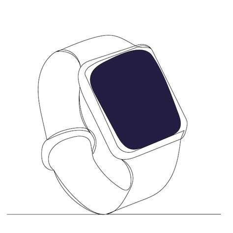 Premium Vector | Smart watch drawing by one continuous line vector