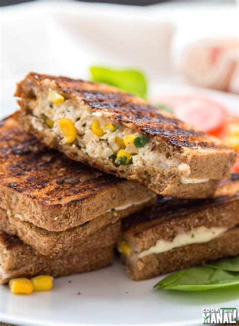 Grilled Cheese Paneer Corn Sandwich Cook With Manali