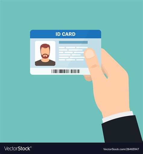 Hand Holding Id Card Royalty Free Vector Image